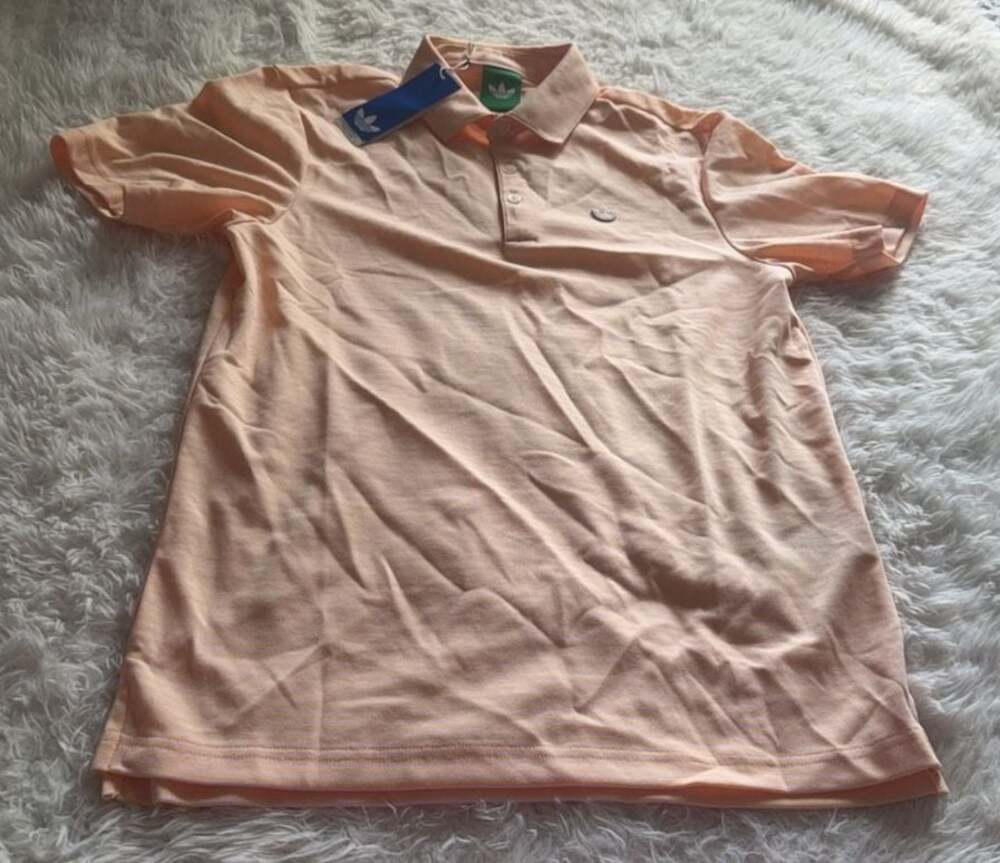 Adidas Originals MR Stripe Polo 2 Shirt Ice Tangerine Size S